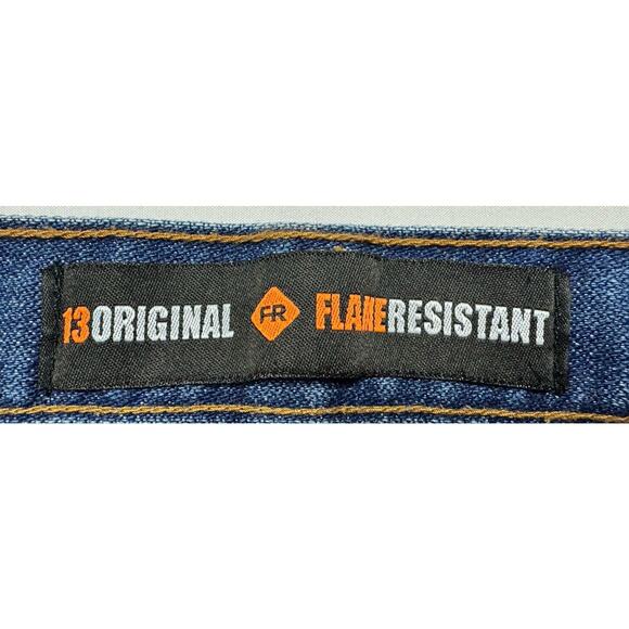 Wrangler FR 13 Original Men's Straight Leg Blue Denim Jeans - Size 36x29.5 - Picture 7 of 8